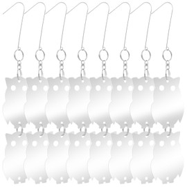 HADEEONG Bird Reflectors to Keep Birds Away, 8-Pack Reflective Owl to Scare Birds Away, Easy to Install Decorative Reflective Bird Scare Discs for Outside Patio, Garden, Windows, Warehouse