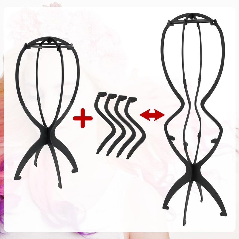 Lvefyti Pack of 2 50 cm High Wig Stands, Adjustable
