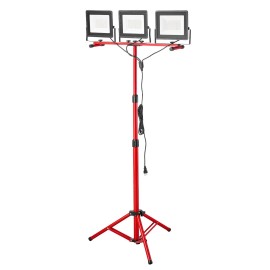 LED Portable Camping Light Stand 15000 Lumens 3 Heads AC Power Cord Indoor Outdoor Job Site Work Light Red Aluminum AlloyDefault: Default