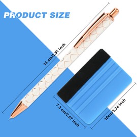 MWOOT Pack of 2 Plotter Accessories Weeding Plotter, Weeding Pen Pin Pen, Air Release Pen, Black White Retractable Pin Pen Set with 2 Felt Squeegees for Bubbles Removal HTV Cameos DIY Craft Tool