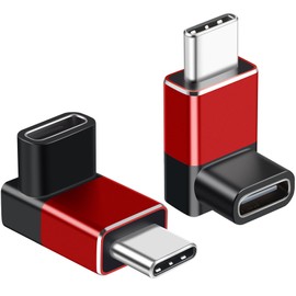 tunghey 4Pack Right Angle USB C to USB C Adapter 240W, 90 Degree USB C Adapter 40Gbps, 8K USB C Male to USB C Female Type C Extender Adapter for IP-ad,Thund-erbolt/ USB4 (l Sharp)