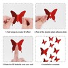 Glitter 3D Butterfly Wall Stickers (36 pcs)– Red Sparkle Butterfly