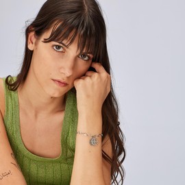 S'Agapõ SSG23 Women's Steel Bracelet with Four Leaf Clover Symbol | Message Collection, 190mm, Stainless Steel