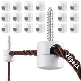 Blulu 20 Pack Aluminum Swag Hooks for Ceiling Hanging Lights Pendant Light Hanger Hanging Lamp Chandelier Hook for Electric Wire Cable Cord String Lighting Fixture