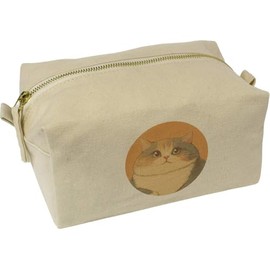 'Fat Cat Portrait' Canvas Wash Bag/Makeup Case (CS00043803)