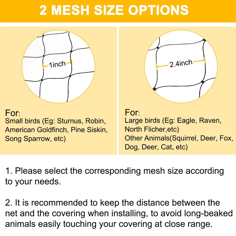 BSTPCOO Nylon Bird Netting 50'x50' with 2.4" Square Mesh Hawk
