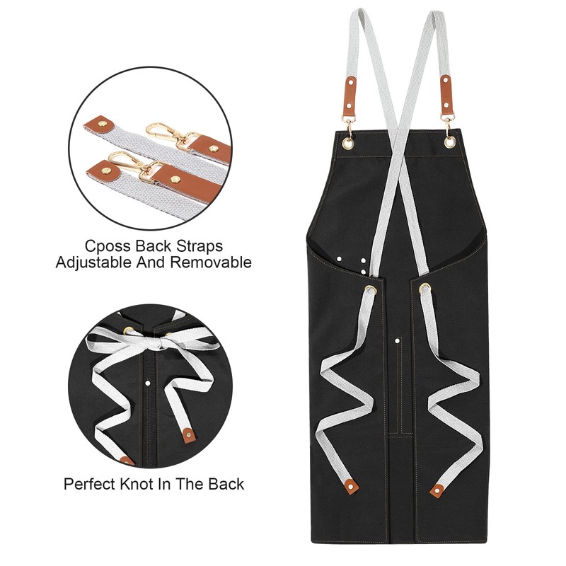 LOYGLIF Chef Aprons for Men Women with Large Pockets, Cotton