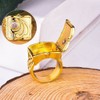 Ganquya Men's Hip Hop Cubic Zirconia Ring,Mini Secret Compartment Storage