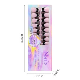 150 PCS Press on Nails French Tip Fake Nails Medium Coffin False Nails Full Cover Stick on Nails Acrylic Reusable Artificial Fake Nails Press ons Finger Manicure for Women