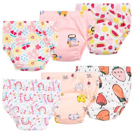 Heekcaa Potty Training Pants for Boys Girls，6 Packs Reusable Baby Toddler Training Pants Soft Washable, 2-6 Years (as8, age, 2_years, regular, Pink)