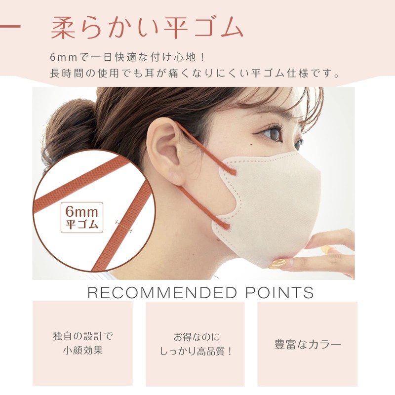 [ＬｉｌｙＮａ] カケンテスト済・流行りのバイカラーマスク３Dマスク 20枚 立体マスク 不織布 血色マスク 不織布マスク バイカラー マスク カラー