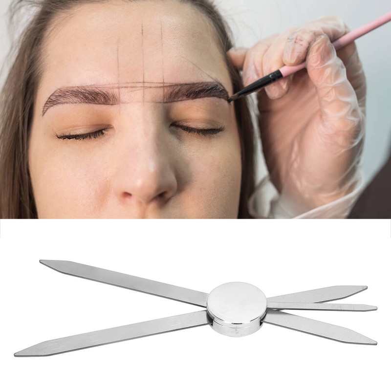 Eyebrow Stencil Ruler Stainless Steel 3 Point Positioning Eyebrow Makeup