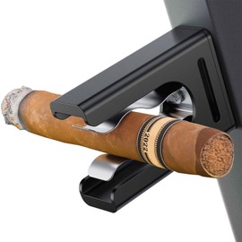 DINTSTYLE Cigar Holder, Cigar Stand, Cigar Clip, for Golf Carts, Beach Chairs, Fishing Rods, Durable Aluminum, Unparalleled Portability, Exceptional Stability, Black