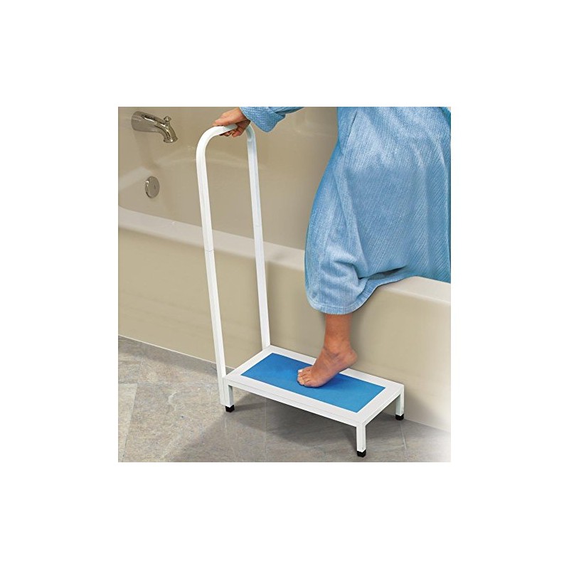 Jobar International Bath Step with Handle, White/Blue