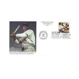 FDC #3186c Jackie Robinson - Photo of Robinson at Bat, Stamp Shows Robinson Sliding {Mystic Unaddressed} This is a scarce FDC