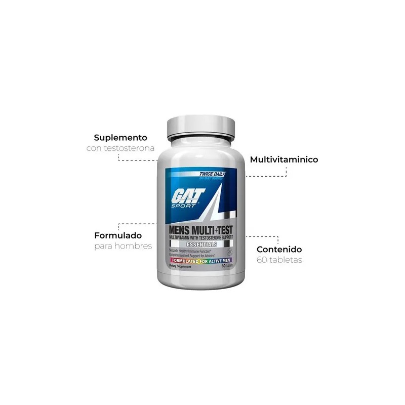 Gat Mens Multi Test Multivitaminico Testoterone Tabletas Sabor