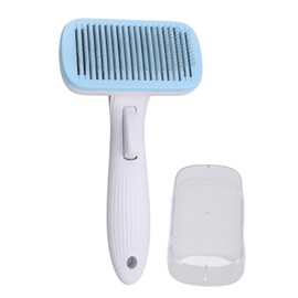 Pet Slicker Brush Professional Self Cleaning Hair Removal Pet Grooming Brush for Dogs Cats Steel Wire Blue
