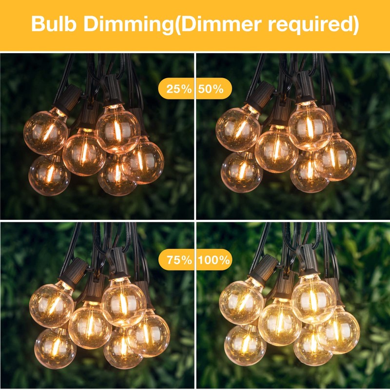 String Lights for Outside 150FT,Dimmable Waterproof Outdoor String Lights with