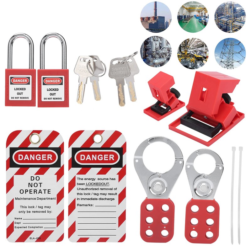 Lockout Tagout Kit, Practical Multifunctional Electrical Lockout Locks for Lock