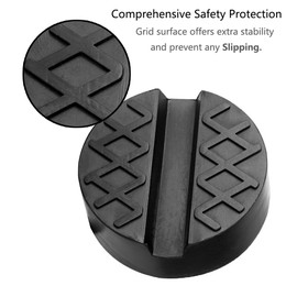 Jack Pad, TengKo 2 Pack Universal Slotted Rubber Jack Pad Frame Rail Protector 65mm/2.56 inch Diameter