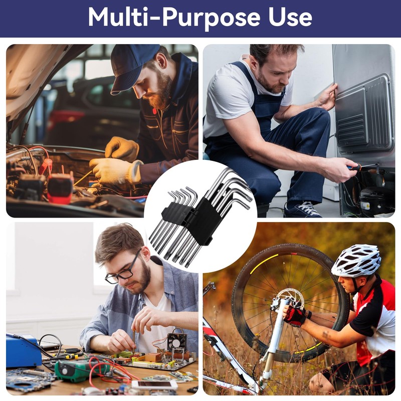 9-Piece Torx Key Set Tool, Double Headed Hex Key Set,