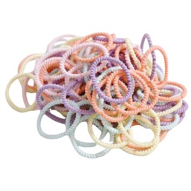 Knurled Elastic 1.2 inches (3 cm) Hair Elastic for Kids, Kids, Knurled Rubber, Mini Hair Elastic Simple Set, Hair Elastic Simple, Gentle on Hair, For School or Everyday Use (Pastel)