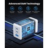 128W USB C Wall Charger,GaN III 3-Port Fast Charging Station,PD