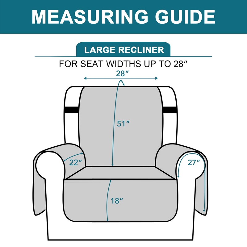 Turquoize 100% Waterproof Recliner Covers for Recliner Chair Cover Non