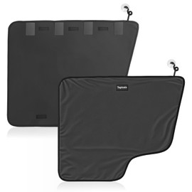 Tapizado Oversized Car Door Protector for Dogs with Anti-scratch PU Leather, 2 Pack Pet Vehicle Door Cover Guard with Adjustable Suction Cup, Waterproof Interior Door Panel Cover, Fit all SUVs, Trucks