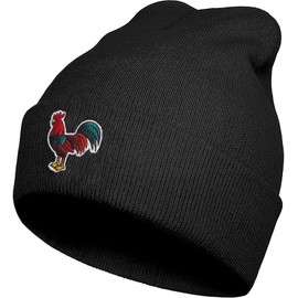 Rooster Embroidered Beanie Hats for Men Women, Chicken Winter Funny Knit Hat, Stuff Accessories Gifts for Animal Lover