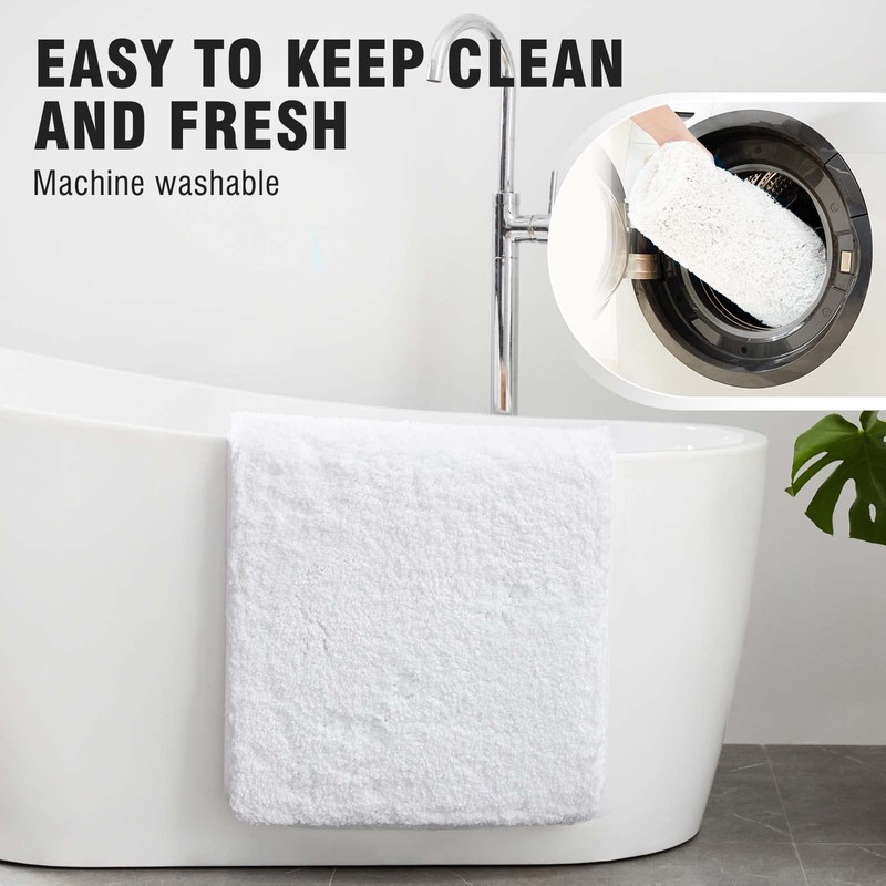TECHMILLY Super Soft Shaggy Bathroom Rugs, Absorbent Thick Non Slip
