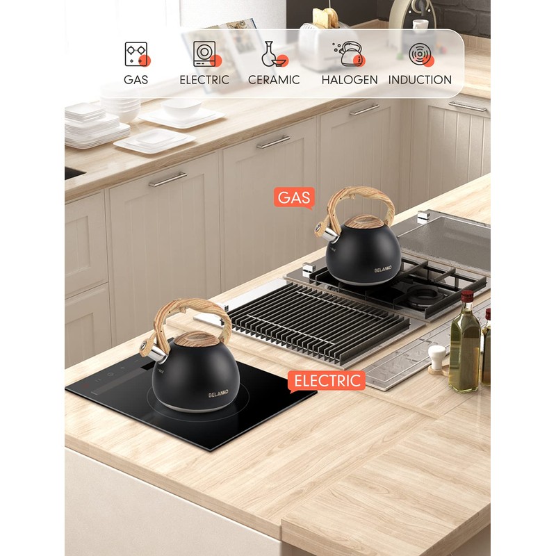 Tea Kettle, BELANKO 102 OZ / 3 Liter Whistling Tea