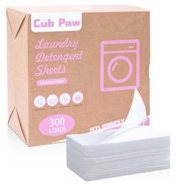 Laundry Detergent Sheets, Travel Laundry Detergent Sheets 300 Loads Eco-friendly Plastic-Free Washing Detergent Sheet with Frensh Linen Scent
