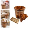 Wooden Foot Bath Tub with Massage Rollers & Lid -