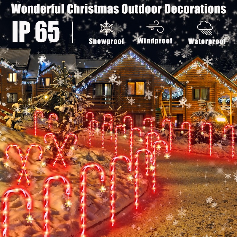 36" Outdoor Christmas Decorations, Auto Timer Real 30" Candy Cane