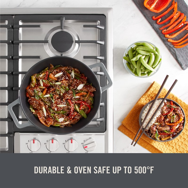 Zakarian By Dash 14” Nonstick Cast Iron Wok for Restaurant