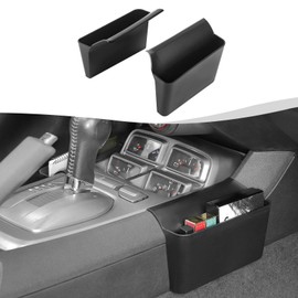 SQQP Gear Shifter Console Side Storage Box Compatible with 2010-2015 Chevy Camaro, Shifter Side Tray Interior Accessories(Black)