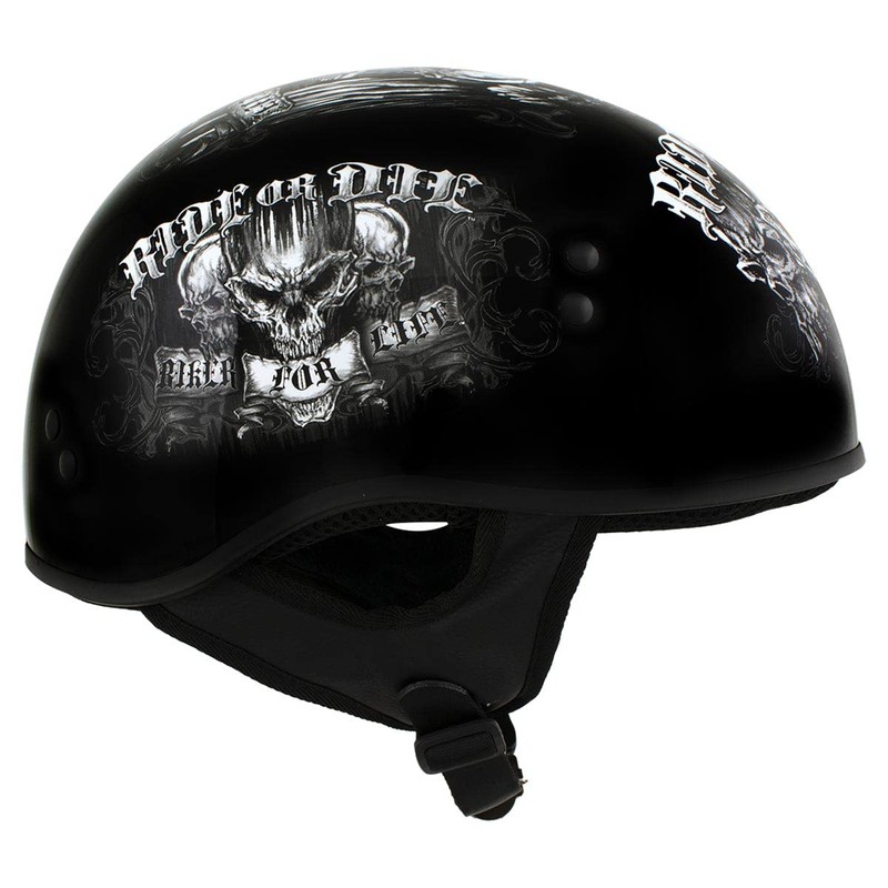Milwaukee Leather Hot Leathers HLD1016 'Ride or Die' Gloss Black