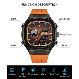 TEARTRACE Analog Digital Men's Watch Luminous Waterproof Sport Fashion Casual Work Wrist Watches for Men,Idea for Sport and Daily Wear