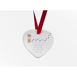 Image Industry Poodle Walk Beside Us Ceramic Heart - Dog Memorial - Memorial Gift - Hanging Decoration (Blonde)