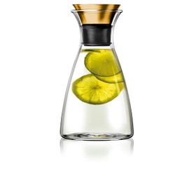 EVA SOLO Drip Free Carafe 1.0 Litre Brass 100% Drip Free Carafes with Stainless Steel Collar with Brass Look PVD Coating No Polishing Required Brass