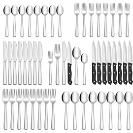 SSU Silverware Set For 8 48 Pcs Stainless Steel Cutlery Flatware Kitchen Utensils