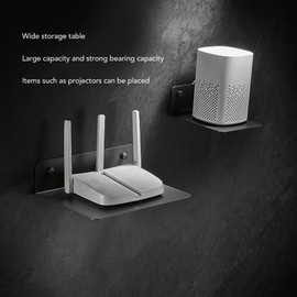 Floating Shelf, WiFi Router or Speaker Shelf, Stainless Steel Wall Mount Shelf, Small Wall Shelf, Thicken Speaker Mount for Cable Box, Modem, Gaming System & Streaming Media Device