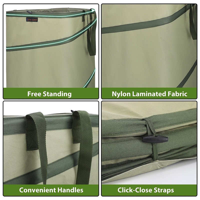 YUDI & GARDEN 46 Gallon Square Collapsible Yard Waste Containers,