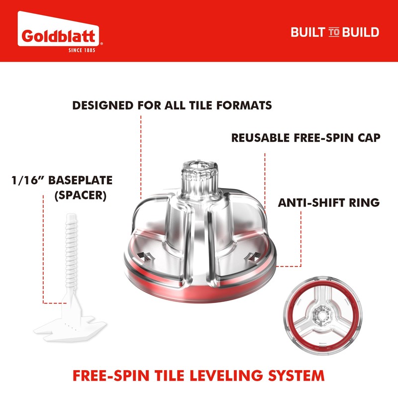 Goldblatt Tile Leveling System, 250pcs 1/16" Tile Spacers & 100pcs