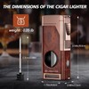USEWIRE Cigar Lighter, Multifunctional Lighter with V-Cigar Cutter, Cigar Holder,