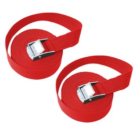 Dreneco Luggage Straps, 2 Pack Ratchet Tie Down Straps, Adjustable Cargo Straps Ratchet Straps for Motorcycle, Cargo, Trucks, Trailer, Luggage, 250kg Loading Capacity (1M, Red)