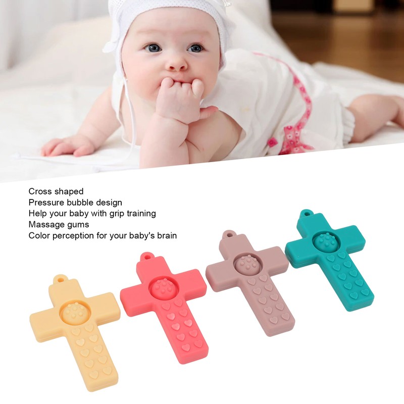 4Pcs Silicone Baby Teether Toy Infant Teething Relief Molar Soothe