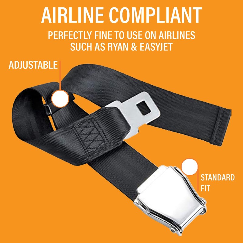 Xtremeauto Airplane Seat Belt Extender - Plane Seatbelt Extension, 6-32