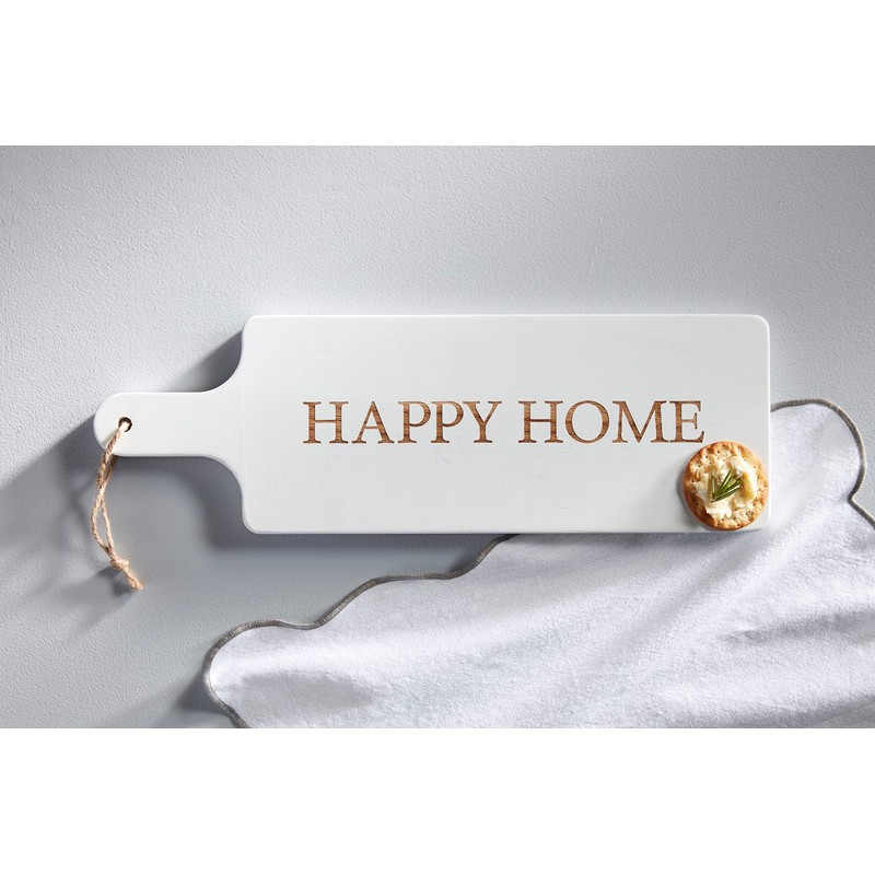 Mud Pie Happy Home Board, 18" x 6", White